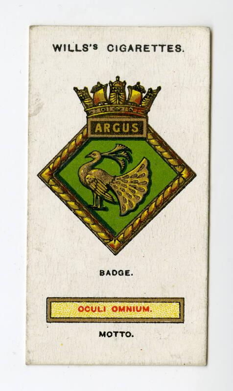 Ships' Badges Series, Wills's Cigarettes Card: No.42 Argus