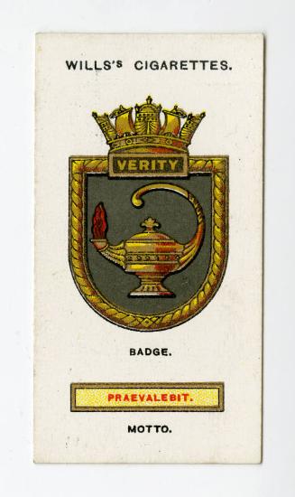 Ships' Badges Series, Wills's Cigarettes Card: No.31 Verity