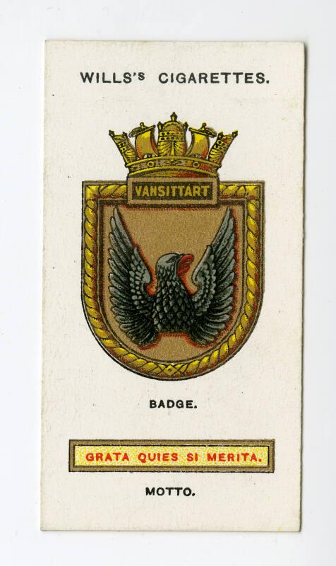 Ships' Badges Series, Wills's Cigarettes Card: No.27 Vansittart