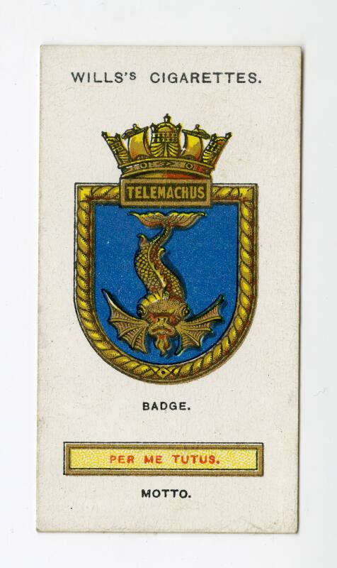 Ships' Badges Series, Wills's Cigarettes Card: No.26 Telemachus