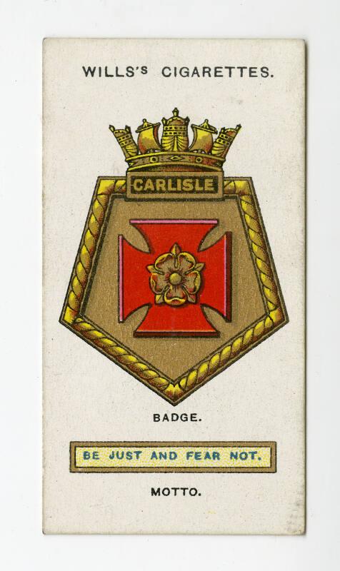 Ships' Badges Series, Wills's Cigarettes Card: No.11 Carlisle