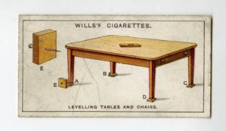 Household Hints Series, Wills's Cigarettes Card: No.44 Levelling Tables and Chairs