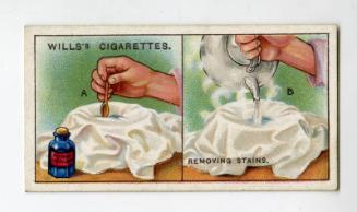 Household Hints Series, Wills's Cigarettes Card: No.43 Removing Stains