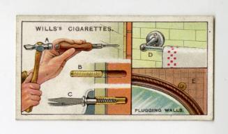 Household Hints Series, Wills's Cigarettes Card: No.36 Plugging Walls