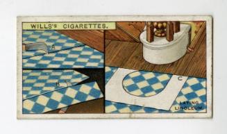 Household Hints Series, Wills's Cigarettes Card: No.26 Laying Linoleum