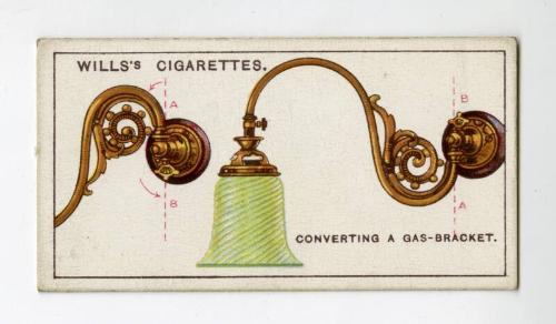 Household Hints Series, Wills's Cigarettes Card: No.23 Converting a Gas-bracket