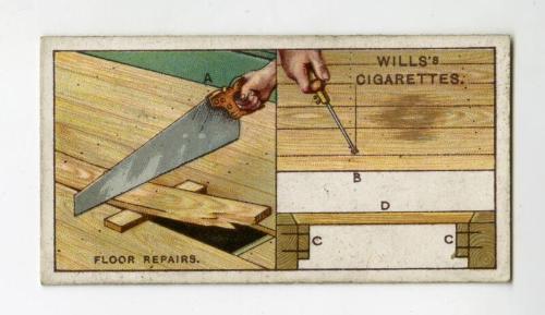 Household Hints Series, Wills's Cigarettes Card: No.18 Floor Repairs