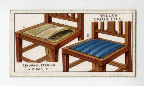 Household Hints Series, Wills's Cigarettes Card: No.9 Re-upholsterling a Chair, 2