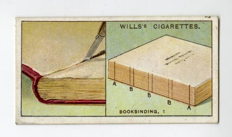 Household Hints Series, Wills's Cigarettes Card: No.4 Bookbinding, 1