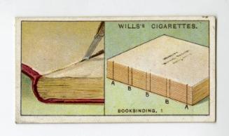 Household Hints Series, Wills's Cigarettes Card: No.4 Bookbinding, 1