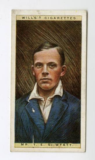 Cricketers, 1928 series, Wills's Cigarettes Card: No.50 Mr.R.E.S. Wyatt (Warwickshire)