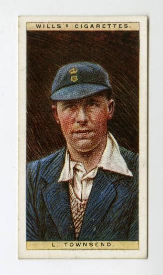 Cricketers, 1928 series, Wills's Cigarettes Card: No.45 L. Townsend (Derbyshire)