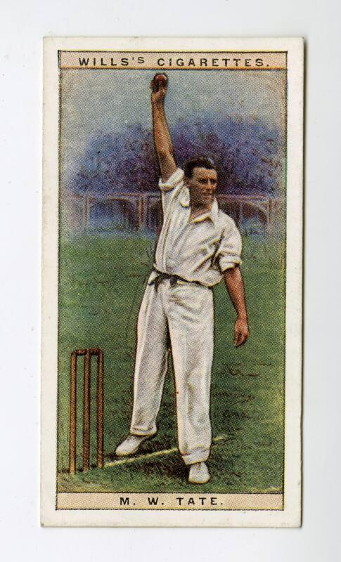 Cricketers, 1928 series, Wills's Cigarettes Card: No.43 M.W. Tate (Sussex)