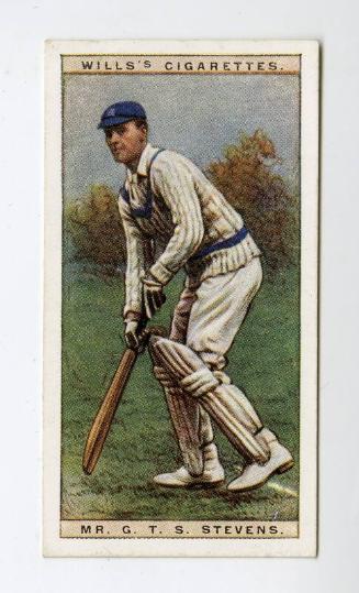 Cricketers, 1928 series, Wills's Cigarettes Card: No.41 Mr.G.T.S. Stevens (Middlesex)