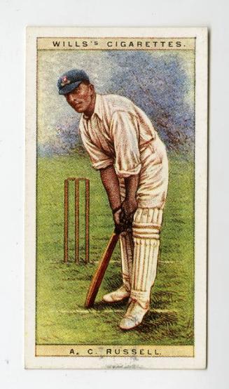 Cricketers, 1928 series, Wills's Cigarettes Card: No. 37 A.C. Russell (Essex)