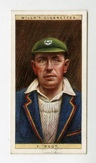 Cricketers, 1928 series, Wills's Cigarettes Card: No.36 F.Root (Worcestershire)