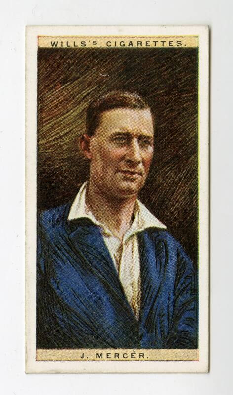 Cricketers, 1928 series, Wills's Cigarettes Card: No.33 J.Mercer (Glamorgan)