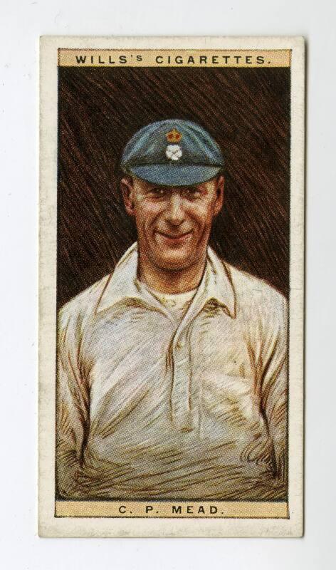 Cricketers, 1928 series, Wills's Cigarettes Card: No.32 C.P. Mead (Hampshire)