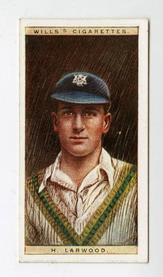 Cricketers, 1928 series, Wills's Cigarettes Card: No.28 H. Larwood (Notts)