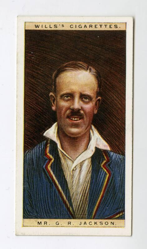 Cricketers, 1928 series, Wills's Cigarettes Card: No.24 Mr. G.R. Jackson (Derbyshire)