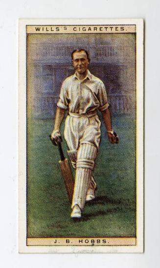 Cricketers, 1928 series, Wills's Cigarettes Card: No.22 J.B. Hobbs (Surrey)