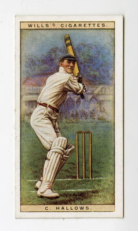 Cricketers, 1928 series, Wills's Cigarettes Card: No.17 C. Hallows (Lancashire)