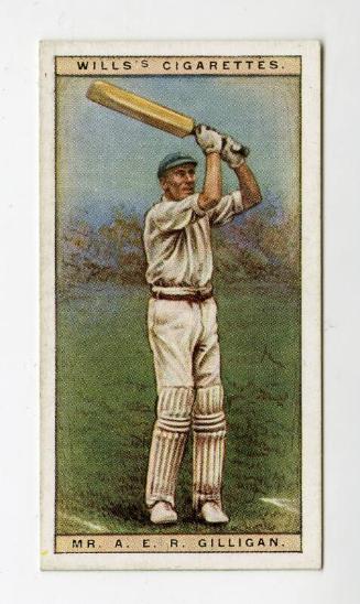 Cricketers, 1928 series, Wills's Cigarettes Card: No.15 A.E.R. Gilligan (Sussex)