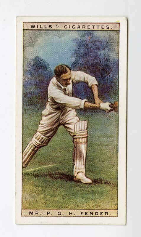Cricketers, 1928 series, Wills's Cigarettes Card: No.12 Mr. P.G.H. Fender (Surrey)