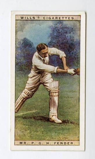 Cricketers, 1928 series, Wills's Cigarettes Card: No.12 Mr. P.G.H. Fender (Surrey)