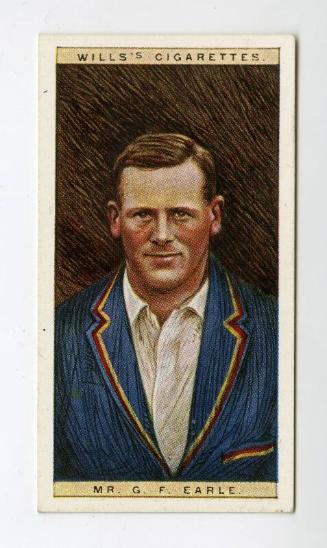 Cricketers, 1928 series, Wills's Cigarettes Card: No.11 Mr. G.F. Earle (Somerset)