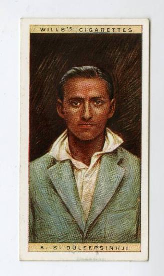 Cricketers, 1928 series, Wills's Cigarettes Card: No.10 K.S. Duleepsinhji (Cambridge University and Sussex)