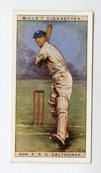 Cricketers, 1928 series, Wills's Cigarettes Card: No.4 Hon.F.S.G. Calthorpe (Warwickshire)