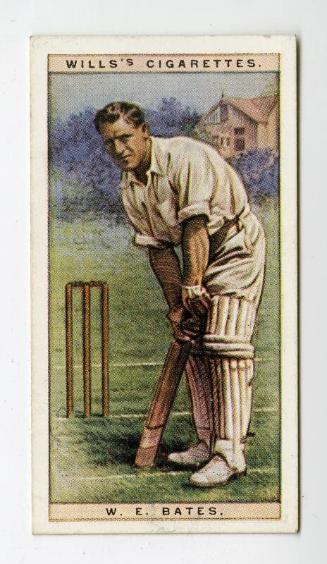 Cricketers, 1928 series, Wills's Cigarettes Card: No.2 W.E. Bates (Glamorgan))