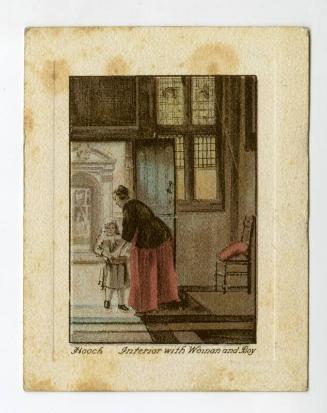 De Reszke Cigarettes Card: Art Treasures Series, No.26 Interior With Woman And Boy