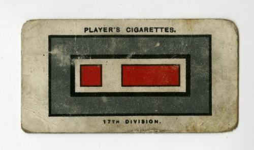 Player's Cigarettes Card - "Army, Corps & Divisional Signs 1914-1918" series - No. 34 17th Division