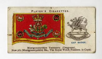 Player's Cigarettes Card, Drum Banners & Cap Badges: No.47 Montgomeryshire Yeomanry (Dragoons)