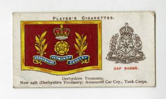 Player's Cigarettes Card, Drum Banners & Cap Badges: No.37 Derbyshire Yeomanry