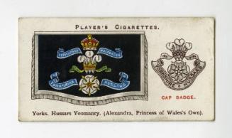 Player's Cigarettes Card, Drum Banners & Cap Badges: No.25 Yorkshire Hussars Yeomanry (Alexandra, Princess of Wales's Own)