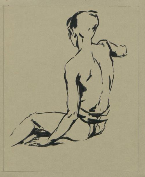 Ink sketch of boy