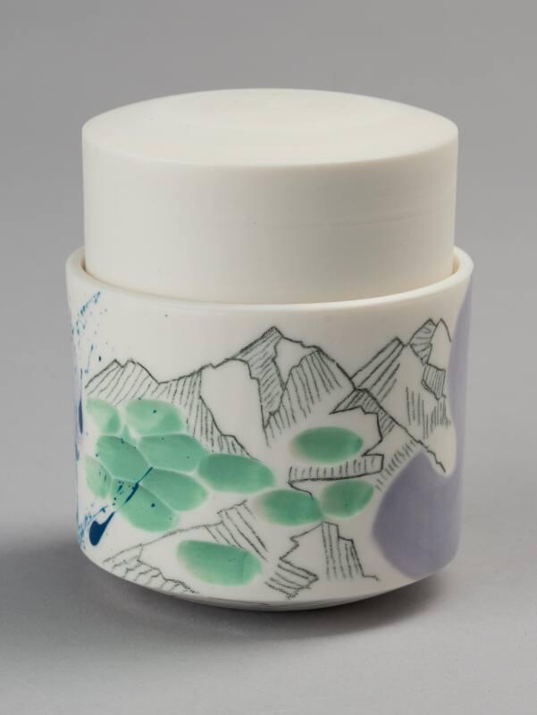 Lavender and Green Lidded Jar