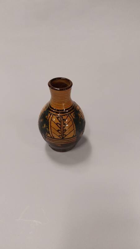 Earthenware Vase with Yellow Galena Glaze