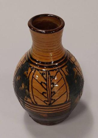 Earthenware Vase with Yellow Galena Glaze