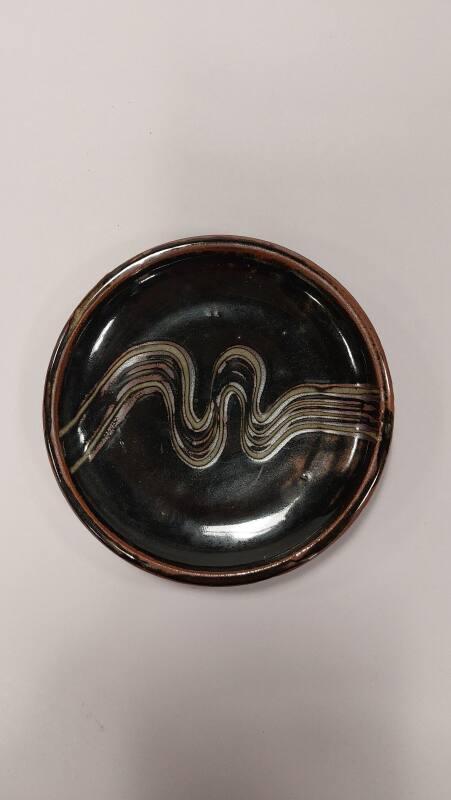 Stoneware Plate with River Pattern