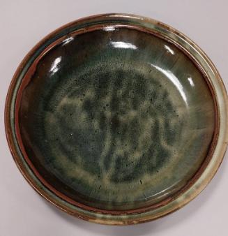 Large Circular Charger with Wood Ash Glaze