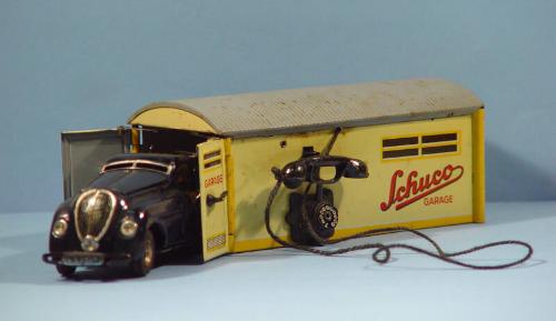 Model Car With Garage by Schreyer & Co.(Schuco) 