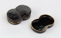 Japanese Gold and Black Lacquer Box with Carp