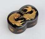 Japanese Gold and Black Lacquer Box with Carp