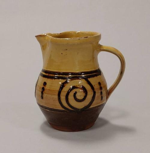 Earthenware Jug with Black Slip-Trailed Decoration