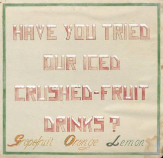 Crushed Fruit Drinks Sign