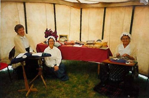 Photograph Showing Hanni Sanders Demonstrating Lace Making